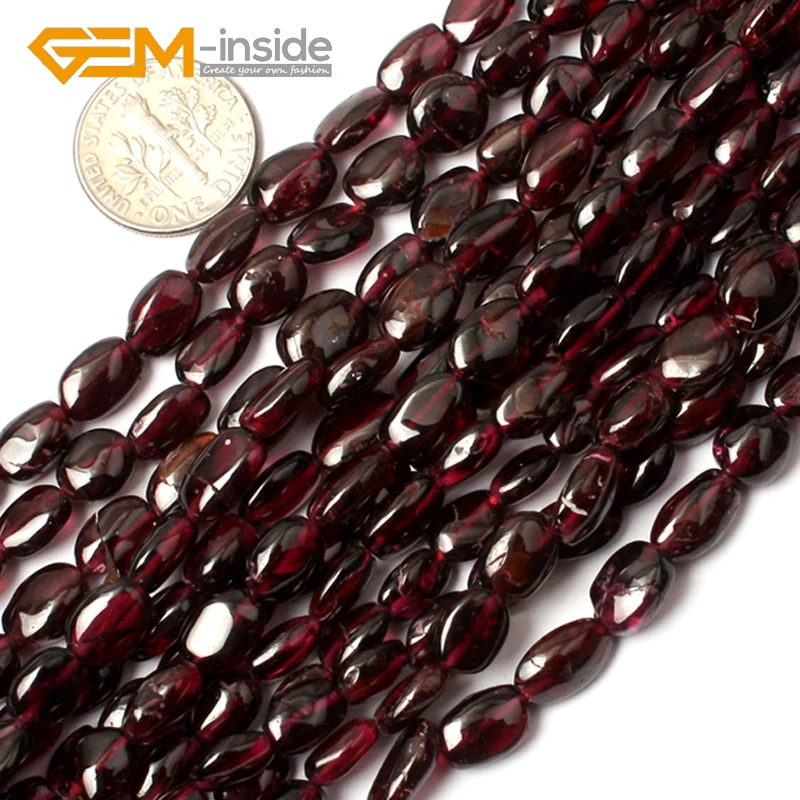 

6mmx8mm Oval shape Natural Garnet Beads Loose Beads For Jewelry Making Strand 15 Inches Wholesale ! Free Shipping New Fashion