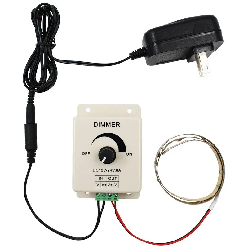 Светодиодные ленты Диммер 12 В 8a 96 Вт свет диммер Bright Яркость Регулируемый контроллер один Цвет LED контроллер DC12-24V