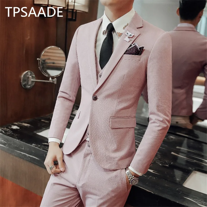 Pure-Color-Men-Suit-Jacket-with-Pants-and-Vest-Slim-Design-Men-Dress-3-Piece-Set