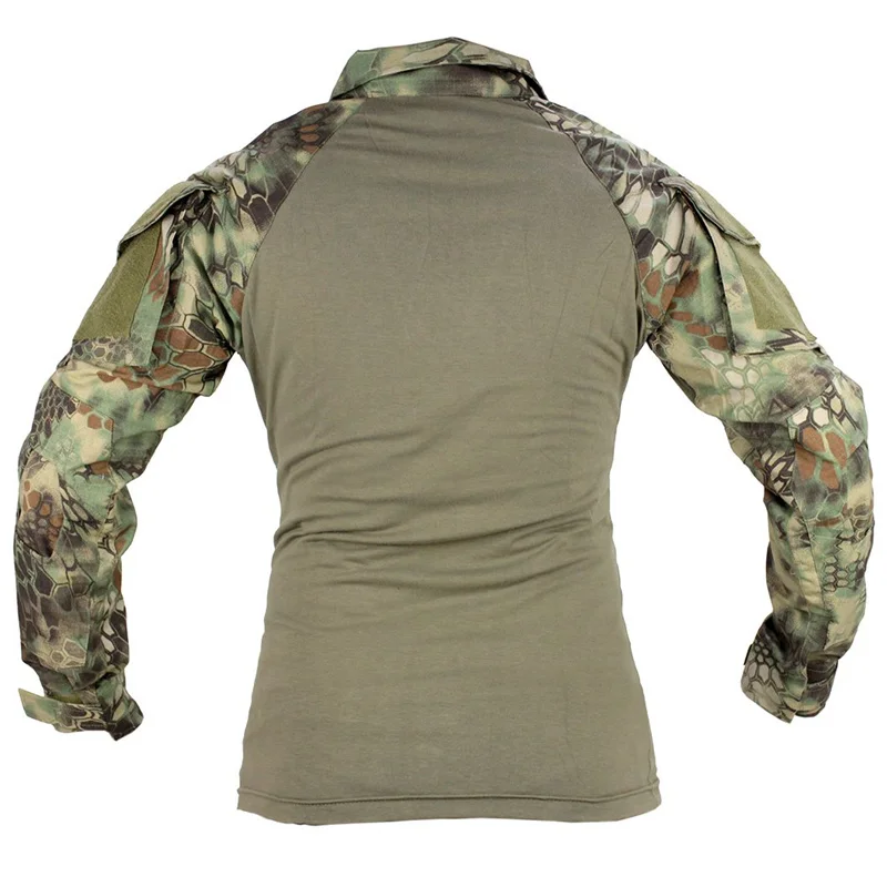 CQC Военная тактическая рубашка Gen2 с длинным рукавом Мужская охотничья Пейнтбольная страйкбольная армейская BDU боевая рубашка с налокотниками Мандраг