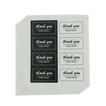 

80pcs/10sheet Black White Thank You Label Stickers Stationery Stickers Diameter For Diy Hand Made For Gift Cake Sealing Hang Tag