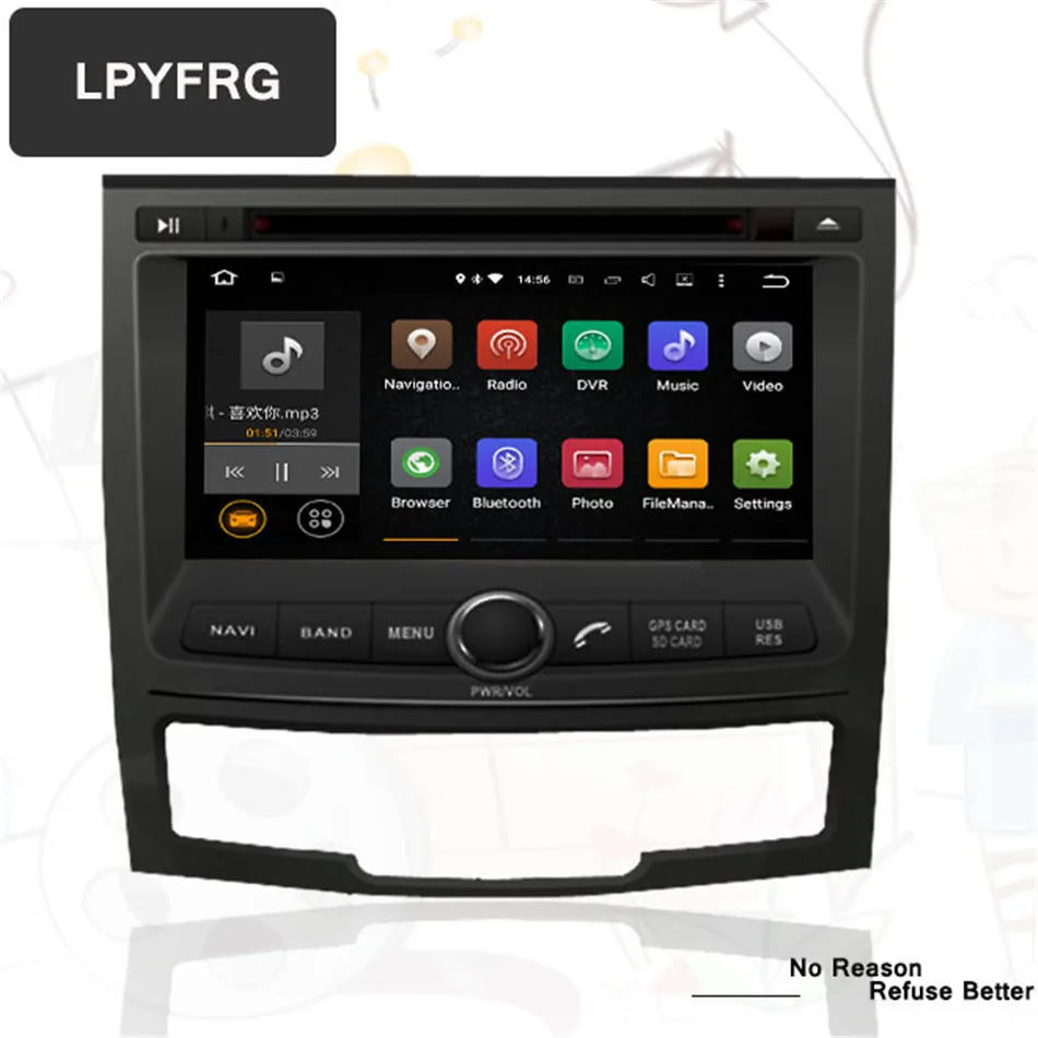 Android 10 0 два DIN автомобильный dvd для Ssangyong Korando 2010 2011 2012 видео выход автомобиля gps