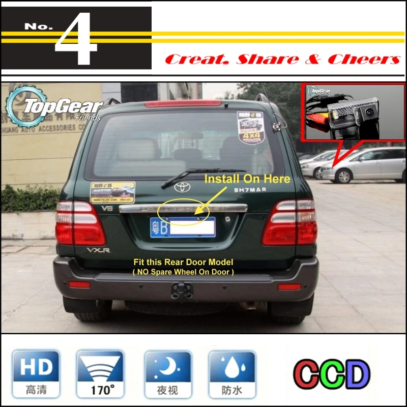 Для TOYOTA Land Cruiser LC 100 LC100 1998 ~ 2007 Автомобильная камера высокого качества заднего вида