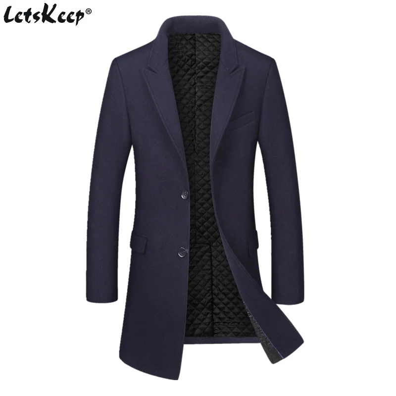 Letskeep Winter Long Wool Overcoat Men Turn-down Collar Blends Peacoat Mens Thick Business Woolen Classic coat Big size, MA535 Letskeep Winter Long Wool Overcoat Men Turn-down Collar Blends Peacoat Mens Thick Business Woolen Classic coat Big size, MA535