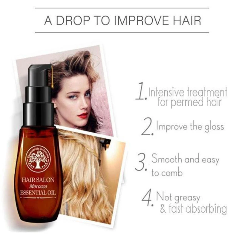 Pure Moroccan Argan Hair Essential Oil For Damaged Dry Permed