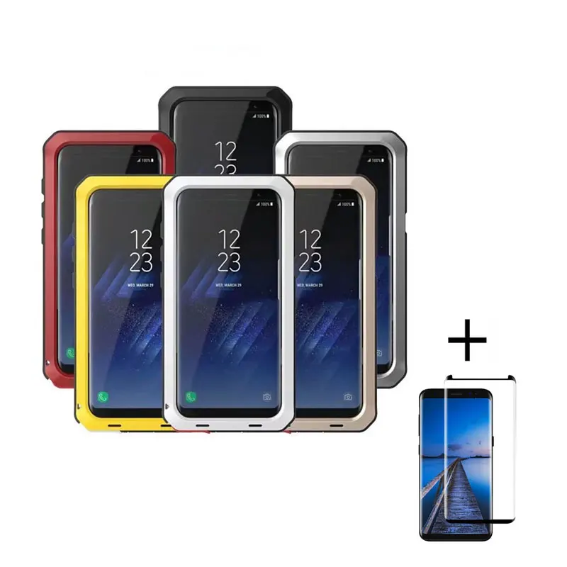 Luxury Doom armor Case for Samsung galaxy S8 S8P S9 S9Plus Note 8 + 3D Tempered Glass Film |