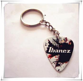 

Customized logo on guitar pick key chain/key ring Personality gifts the good choice