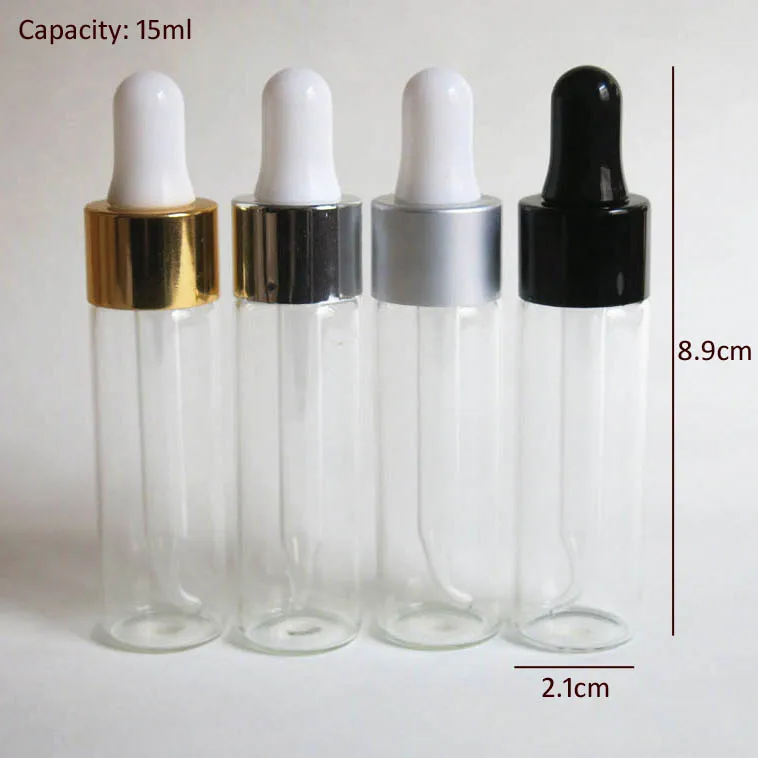 Transparente de Vidro com Pipeta Garrafa de Vidro Clara de Vidro e Recipiente de Líquido Atacado Garrafa Conta-gotas Vazia 15 ml 3 com pipeta conta-gotas, 15 ml conta-gotas garrafa