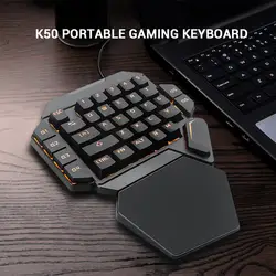 K50 RGB проводной игровая клавиатура одной рукой синий переключатель механическая клавиатура макро определение