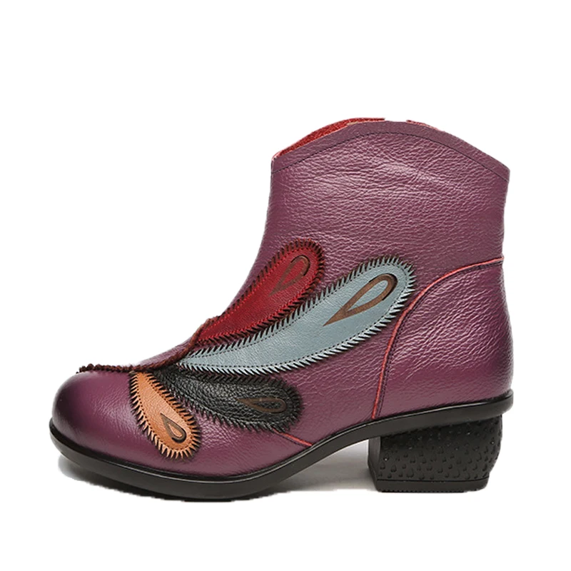 Felpa Xiuteng 2018 Zapatos Genuino púrpura Corto Caliente Negro Botas Tobillo De Invierno Cuero Mujeres Plantilla CBawRZqC