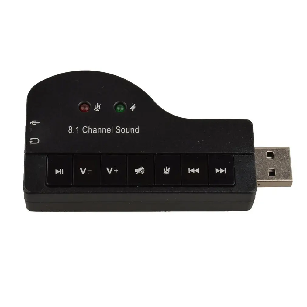 USB звуковая карта Virtual 8,1 Channel 3D Аудио адаптер с светодиодный подсветкой для настольный ноутбук, для ноутбука компьютер
