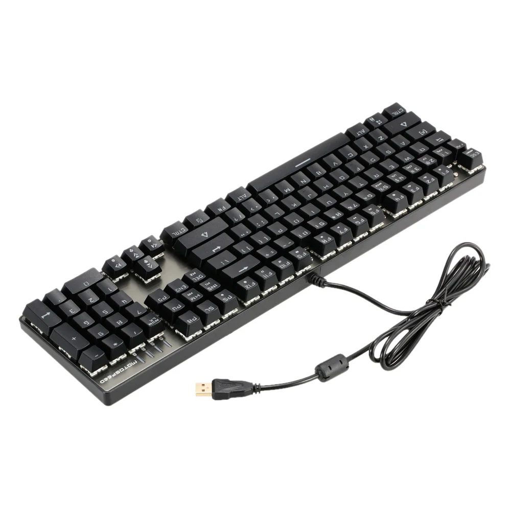 MOTOSPEED CK104 Механическая игровая клавиатура синие переключатели Проводной USB цветной светодиодный с подсветкой и 104 клавишами для России
