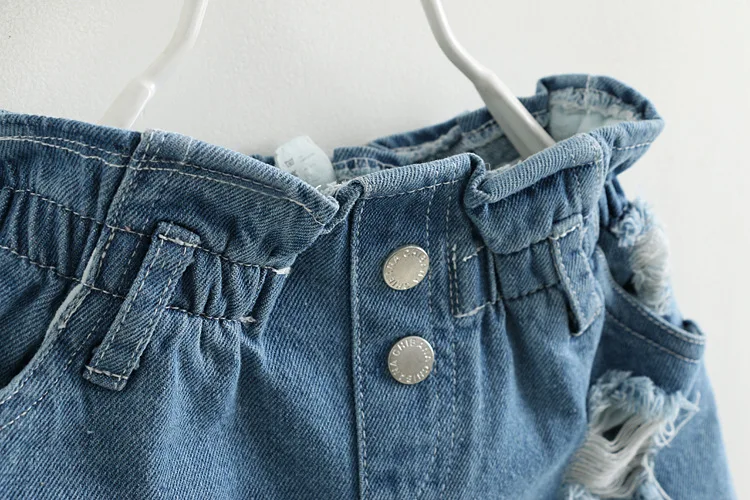 Humor Bear/ г. Новые летние модные стильные комплекты одежды для девочек Дизайнерская футболка с вышивкой+ джинсы, детская одежда комплекты детской одежды