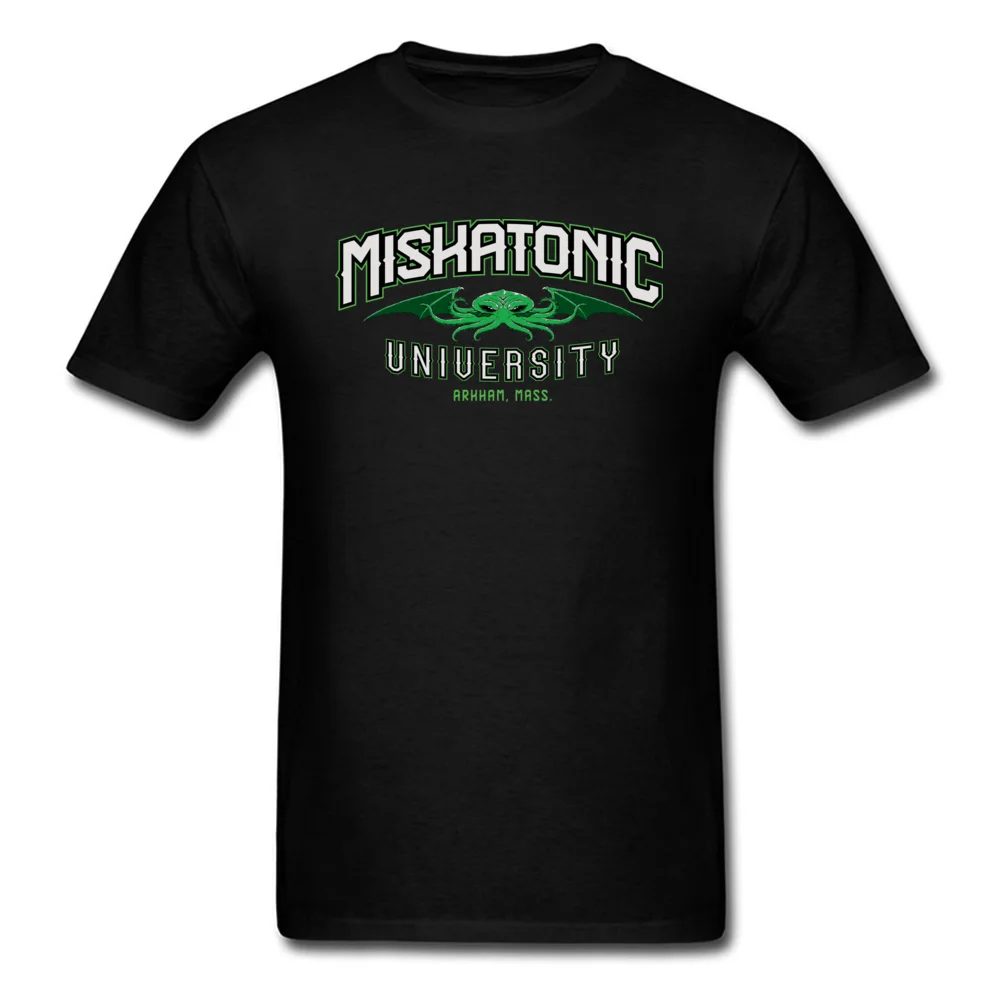 Fashionable Miskatonic University O-Neck Top T-shirts ostern Day Tops & Tees Short Sleeve for Men 2018 100% Cotton Tshirts Miskatonic University black