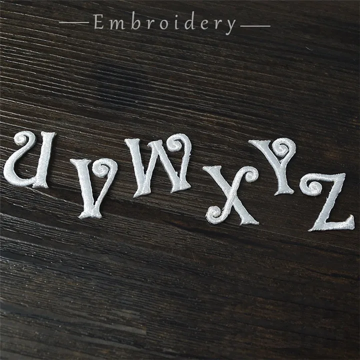 3  26 Single English Letter Patches Self-Sticking Cloth Embroidered    Sewing Fabric Patch For Diy Applique Accessories Patch