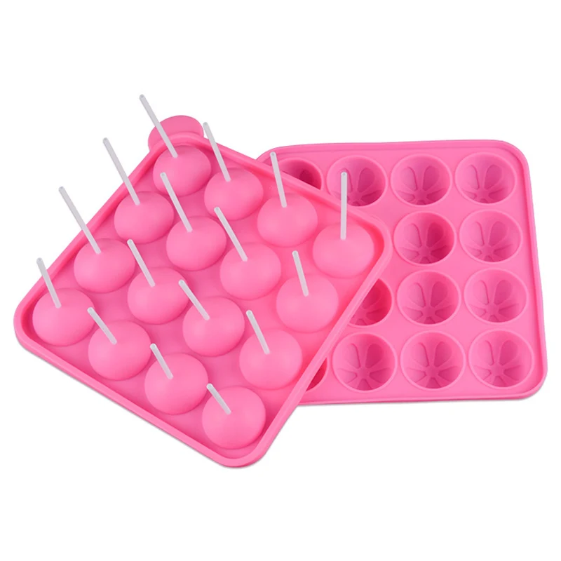 

16-Hole Silica Gel Lollipop Cupcake Mold Tray Chocolate Mould Baking Tools 1pcs