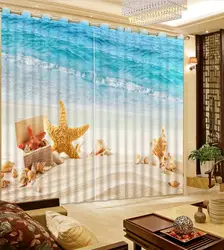 3D шторы домашнего декора украшения естественную красоту пляжные морская волна Современный домашний декор 3D шторы