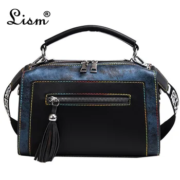 

2018 Fashion Soft Leather Boston Pillow Bags Women's Messenger Bag Women Shoulder Bags Luxury Brand Ladies Handbags Sac Totes