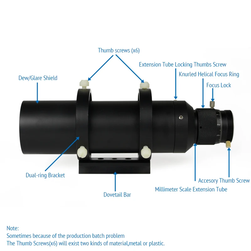 60 мм Deluxe Finder руководство полностью покрытая Guidescope Finder окуляра с 1,25 "винтовая фокусер