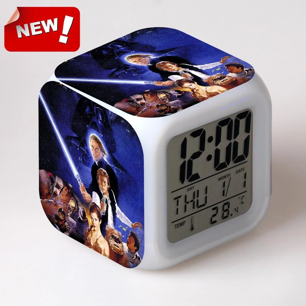 The Force Awakers Звездные войны будильник цифровые Klokken электронные настольные часы Relogio De Mesa Wake Up Light Пластиковые - Цвет: new clock