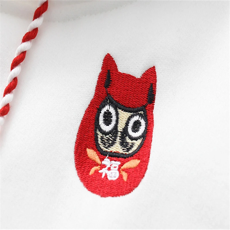  Merry Pretty Women Harajuku Embroidery Hooded Sweatshirts 2019 Winter Long Sleeve Drawstring Hoodie