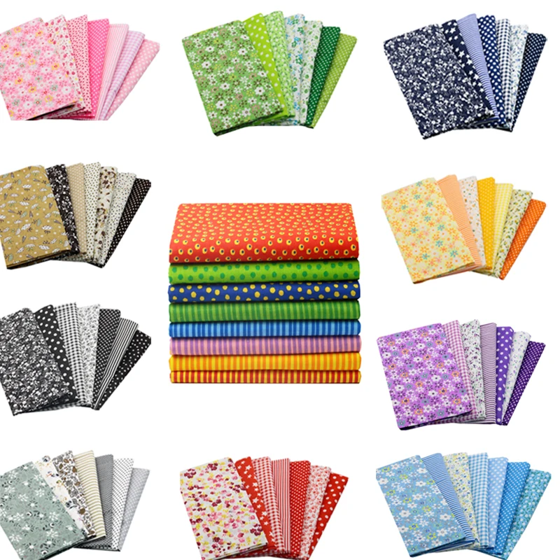 

Hot Floral Dot Mixed Print Cotton Fabric Charm Fat Season Tissu Quilting Patchwork Sewing DIY Crafts Textile 50x50cm