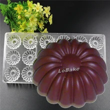 18 полостей половина солнце цветок круглой формы PE прозрачные пластиковые формы шоколада для DIY шоколадный бисквит испечь инструменты