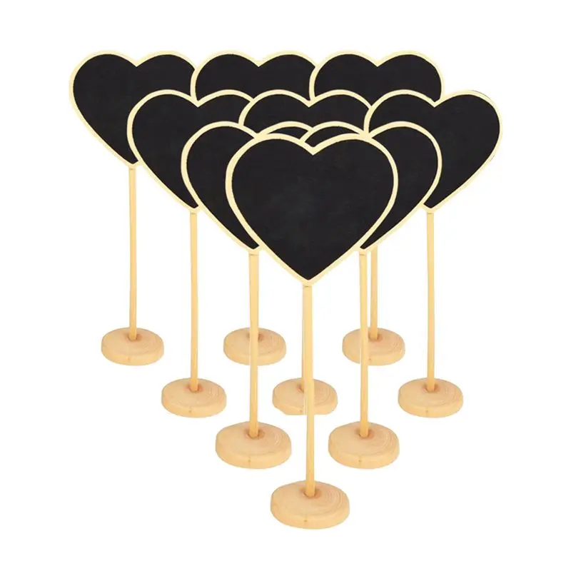 

Portable Heart Blackboard Chalkboard Wooden Message Board Holder with stand for Party wedding table Number/place card setting