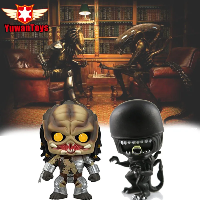 

Action Figure Alien VS Predator Bobble Head Q Edition For Car Decoration Vinyl Loose Collectible Action Figures Model Toys