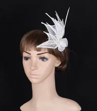 Niza headwear fascinator sinamay con plumas adornado evento ocasión partido boda celada de novia horquillas accesorios para el cabello