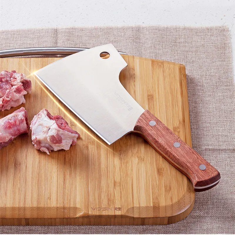 Free Shipping VISON Professional Forged Chef Chop Bone Knife Kitchen Cutting Bones Knife Handmade Choppers Cooking Knife Cleaver