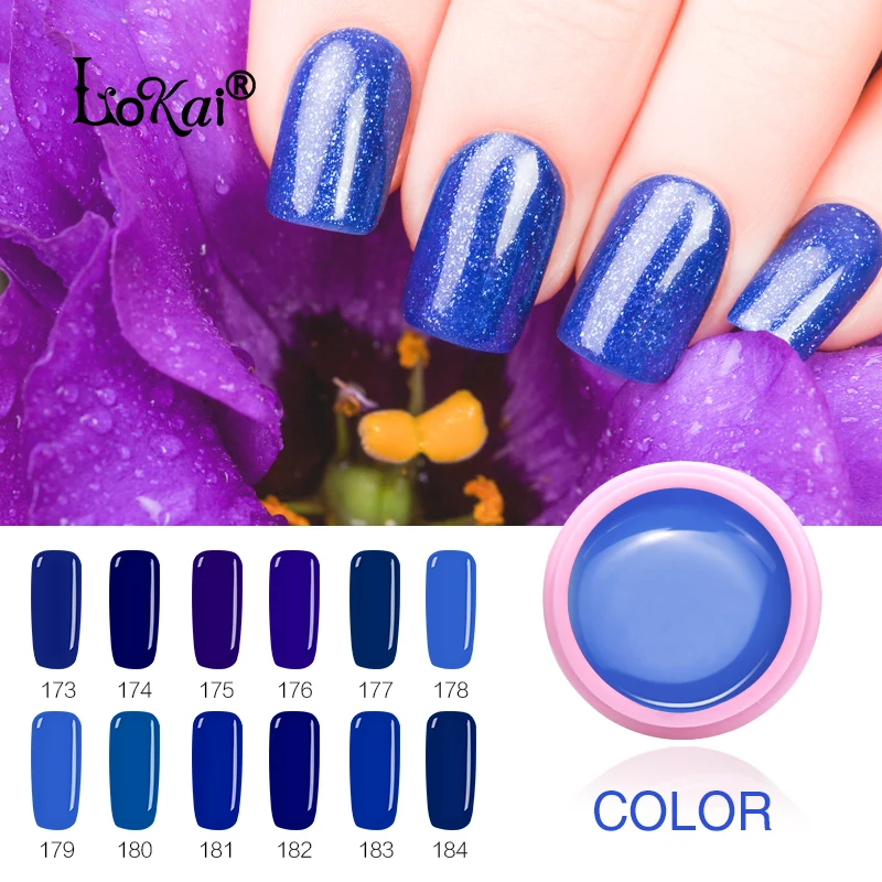 

173-184 Soak Off Painting Gel 6ml Pure Colors Solid LED/UV Gel DIY Nail Art Design Paint Color Gel Nail Varnish Dark Blue Series