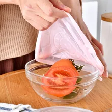 6 шт. Бытовая свежая Крышка для пищевых продуктов для хранения кухни растягивающаяся фруктовая Силиконовая Вакуумная пищевая упаковочная крышка