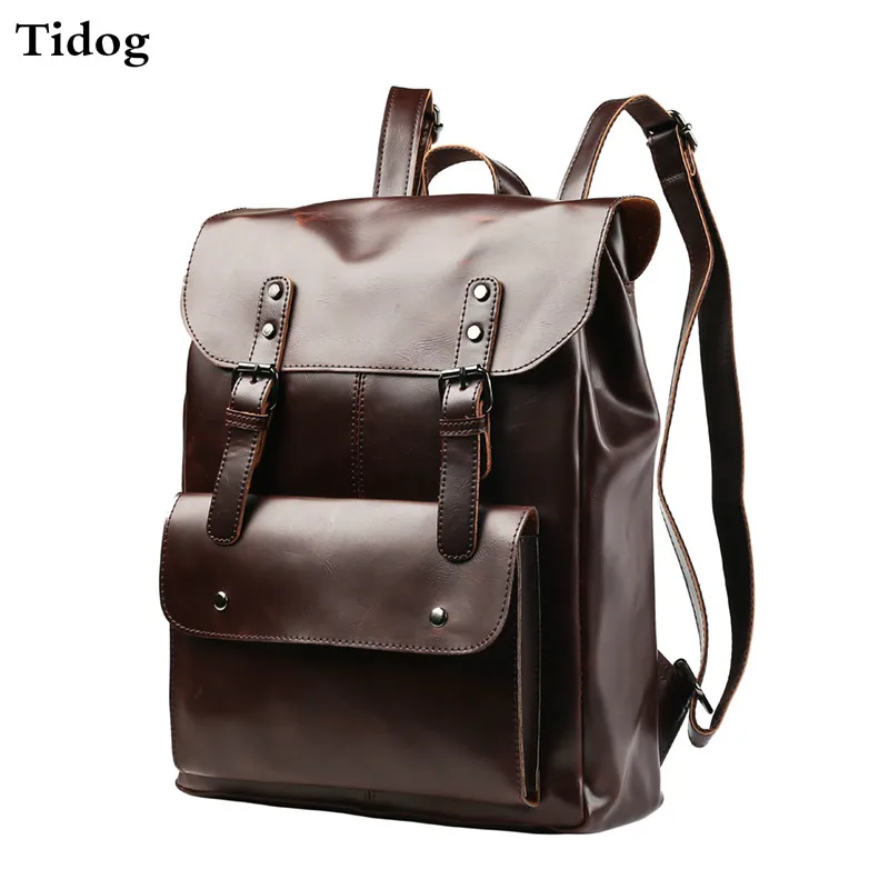 Кожаный рюкзак Tidog Crazy Horse ретро для отдыха|crazy horse leather backpack|leather backpackleisure backpack |