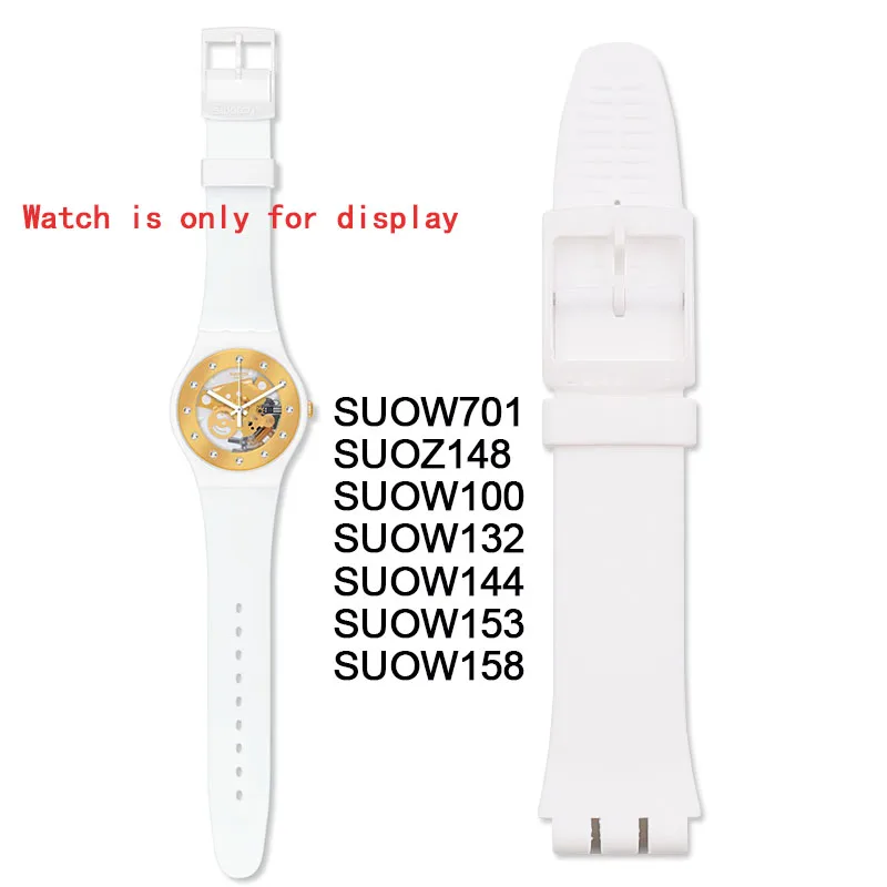 Силиконовый ремешок Мужские аксессуары для часов Пряжка 19 мм для Swatch SUOB704 SUOZ147SUOW701 спортивный водонепроницаемый ремешок для часов - Цвет ремешка: SUOW701