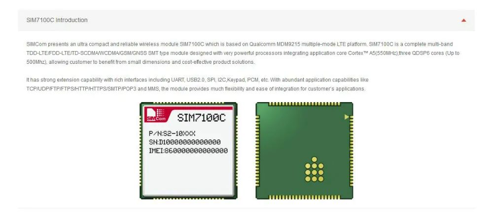 SIM7100C SIMCOM 4g модуль многодиапазонный TDD LTE/FDD-LTE/td-scdma/WCDMA/GSM/SMT Тип GNSS модуль(работает) 1 шт