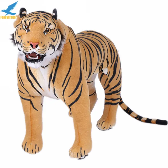 43'' Giant Lifelike Tiger Plush Toy Simulation Soft Standing Tiger Toy Best Gift and House Decoration for Kids 2 Colors