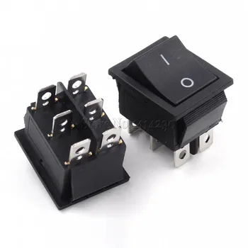 

KCD4-201 25X31mm 6 Pin 2 Position 16A 250V 20A 125VAC ON-OFF DPST Snap in Black Big Boat Rocker Switch