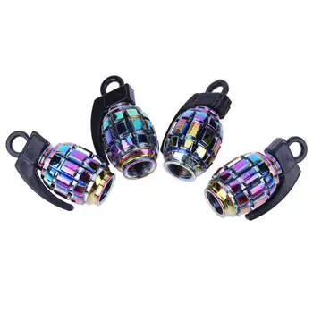 

4pcs/set Rainbow Color Car Tire Aluminum Dust Caps Covers Motorcycle Dustproof Air Caps for Schrader Valves Car Styling