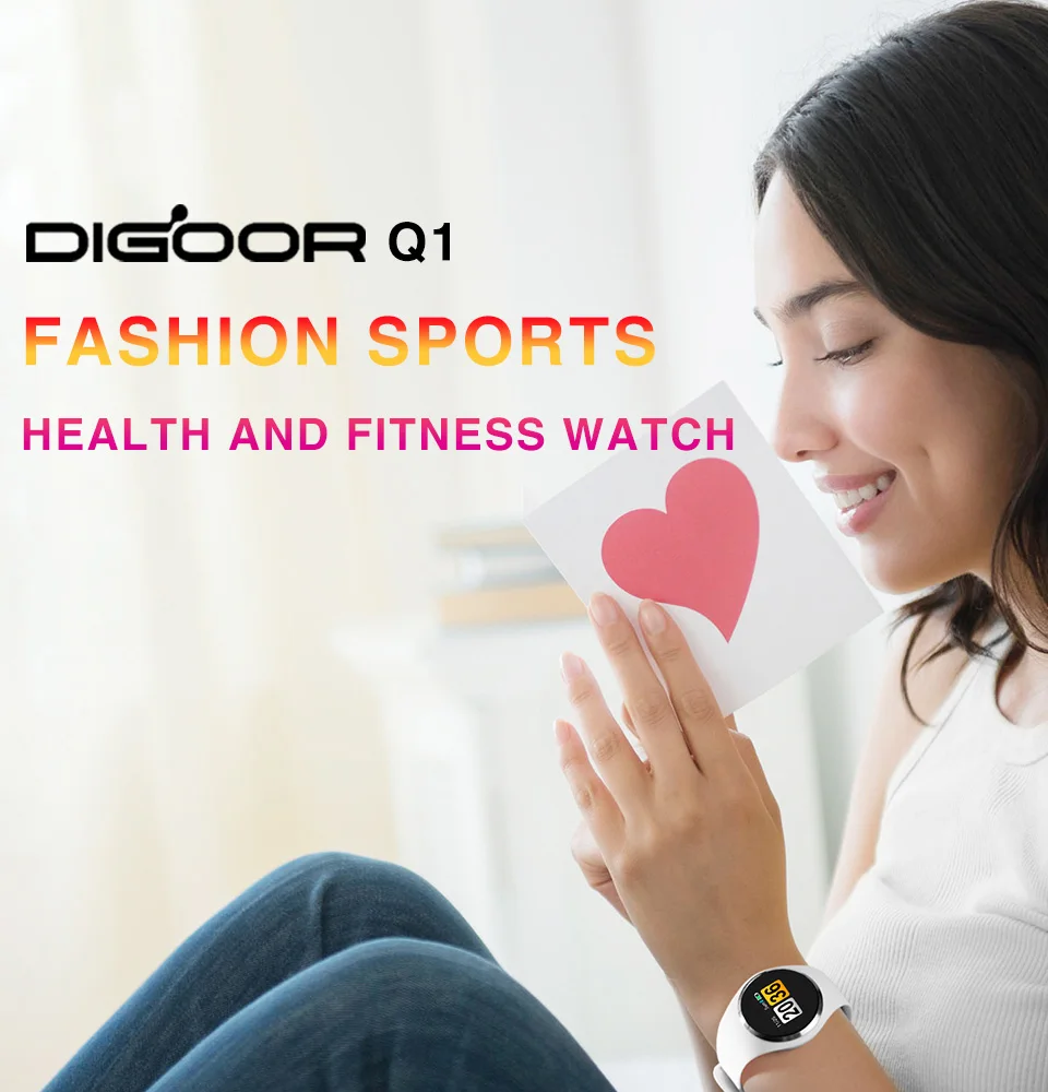 DIGOOR Q1 Fitness bracelet woman IP67 waterproof Support Blood pressure Blood oxygen Monitoring Heart Rate tracker Smart watch (1)