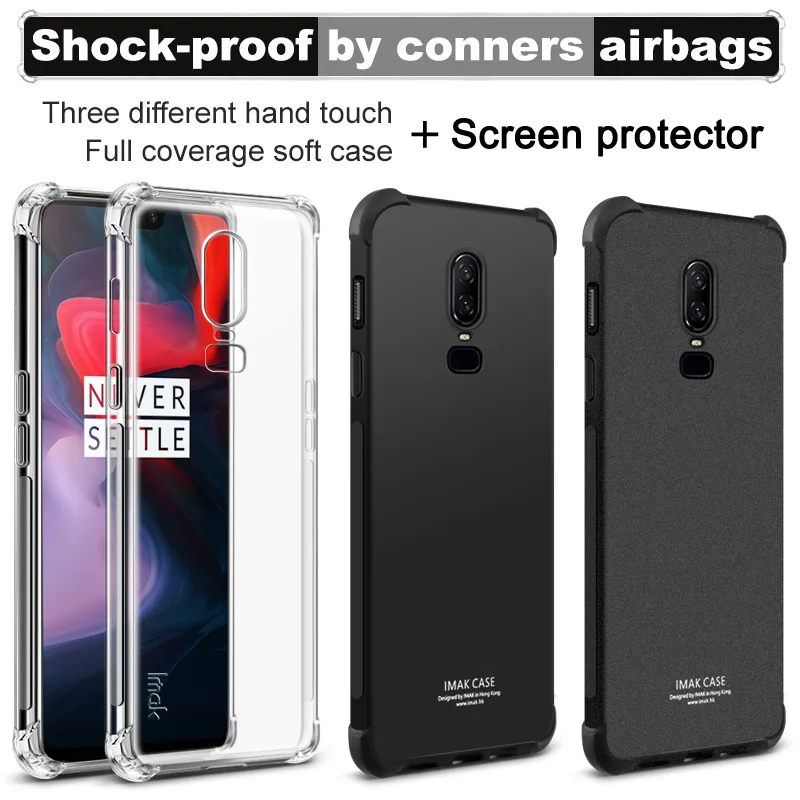 Oneplus 6 Case IMAK Full Cover Soft Silicone TPU Airbag Back Cover Case