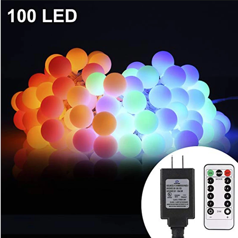 

50LED Globe String Lights Ball Christmas Lights Indoor Outdoor Decorative Light USB Powered Patio Garden Party Xmas Tree Wedding