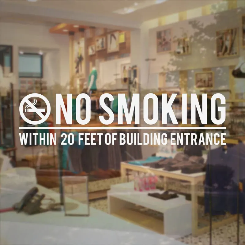 Не курить в X Feet Sign-Store бизнес виниловая наклейка Строительная на вход для окна