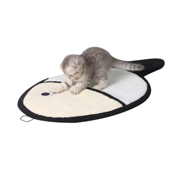 

Cute Cartoon Fish Sisal Cat Scratch Board Pad Cat Sofa Mat Cushion Cat Interactive Play Toy