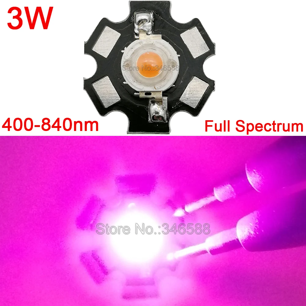 10x Hi-Power LED 3w espectro completo 380-840nm