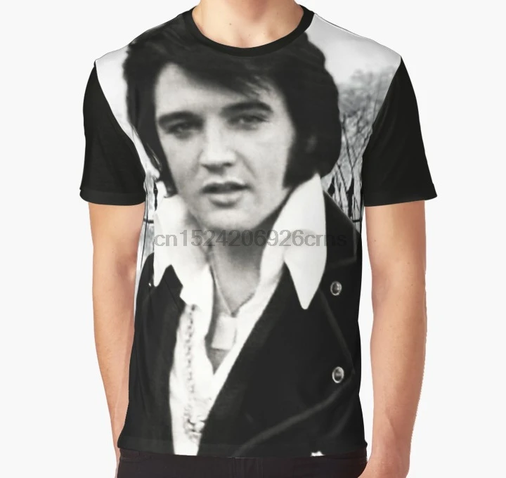 

All Over Print 3D Tshirt Men Funny T Shirt Elvis at the gates. Full Print Big print Graphic T-Shirt