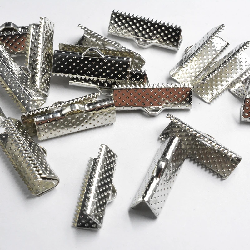 FLTMRH 20pcs 6mm Who lesale Metal Crimp End Fold Over Clasps Cord Clips DIY Jewelry Making | Украшения и аксессуары
