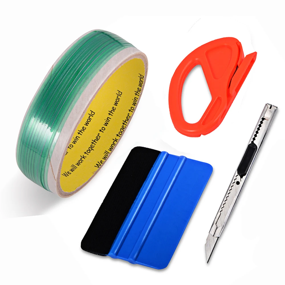 

FOSHIO Vinyl Car Wrapping Tool Kit 5m Knifeless Tape Design Line Sticker Scraper Cutter Auto Accessories Vinyl Wrap Cut Knife