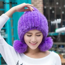 Russia winter hats for women genuine mink fur hat with silver fox fur 2016 lady’s fashion high-end female cap 03-P23-28