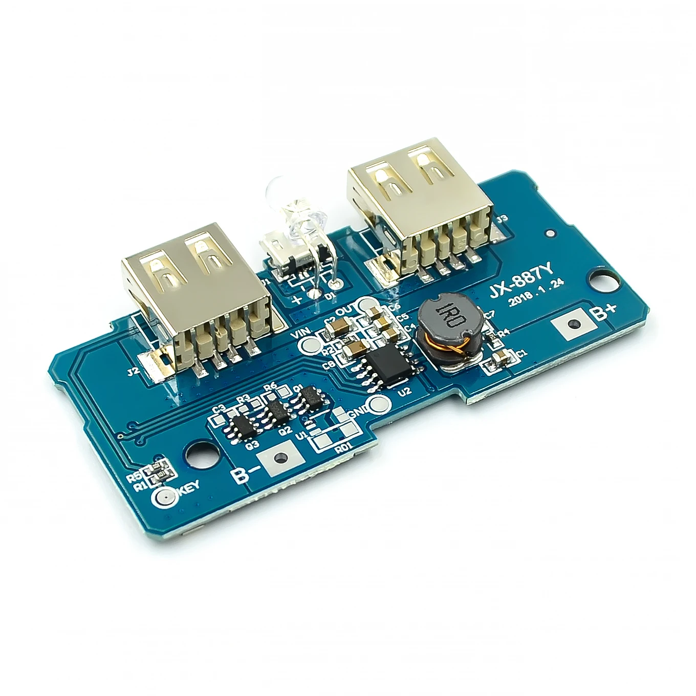 

5V 2A Power Bank Charger Module Charging Circuit Board Step Up Boost Power Supply Module 2A Dual USB Output 1A Input